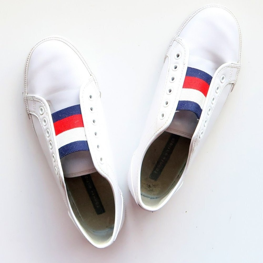 Tommy Hilfiger Anni White Red Blue Slip-on Sneakers Size 7 - Picture 14 of 16